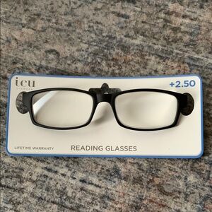 ICU Eyewear Black Reading Glasses +2.50